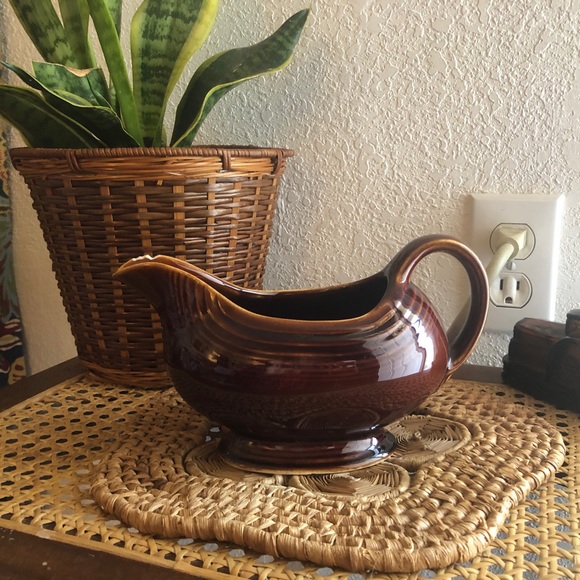 Vintage Homer Laughlin Fiesta Pottery Amber Stone Open Sauce Gravy Boat 18 oz - Picture 2 of 16